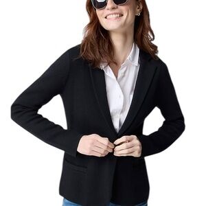 J. CREW Factory NWOT One Button School Boy Sweater Blazer Size Small in Black